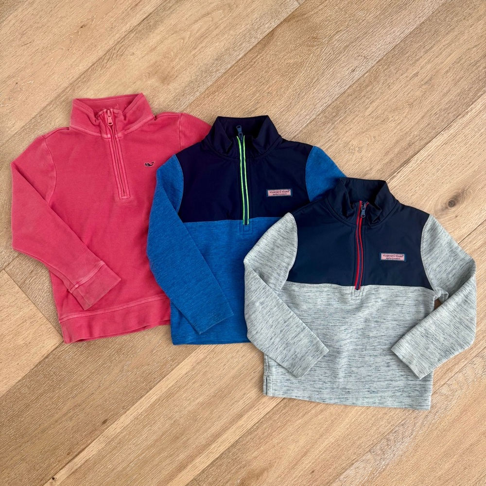 Set of 3 Vineyard Vines Quarter Zip Sz5